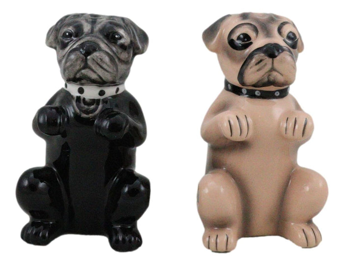 Ebros Gift Adorable Black And Tan Begging Love Puppy Pugs Dogs Salt And Pepper Shakers Set