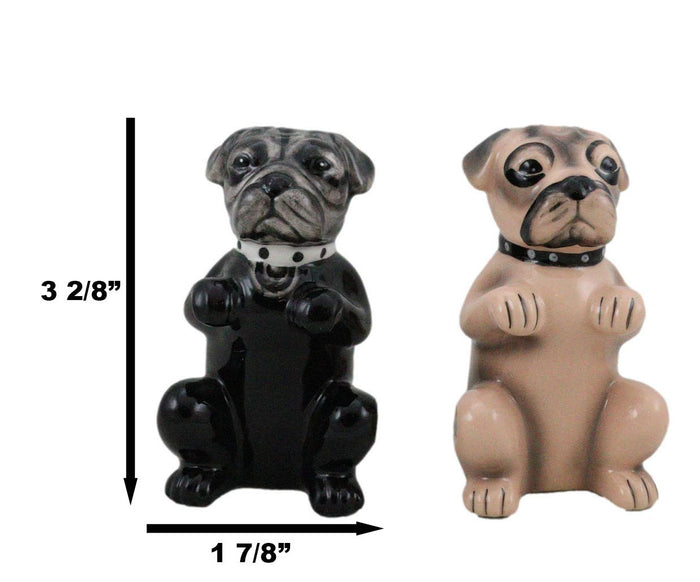 Ebros Gift Adorable Black And Tan Begging Love Puppy Pugs Dogs Salt And Pepper Shakers Set