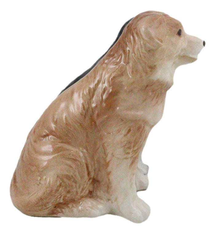 Ebros Gift Adorable Brown And Black Border Collie Dog Puppy Ceramic Salt Pepper Shaker Set