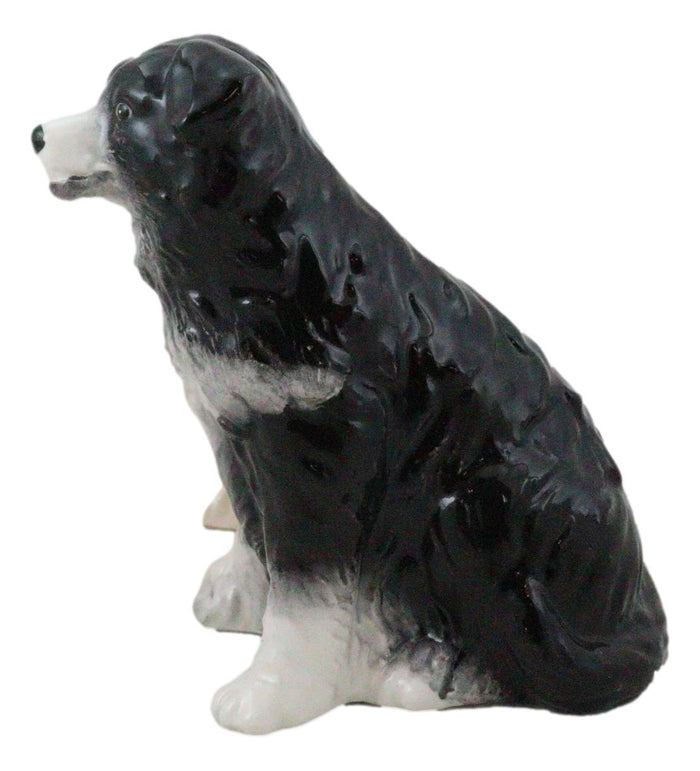 Ebros Gift Adorable Brown And Black Border Collie Dog Puppy Ceramic Salt Pepper Shaker Set