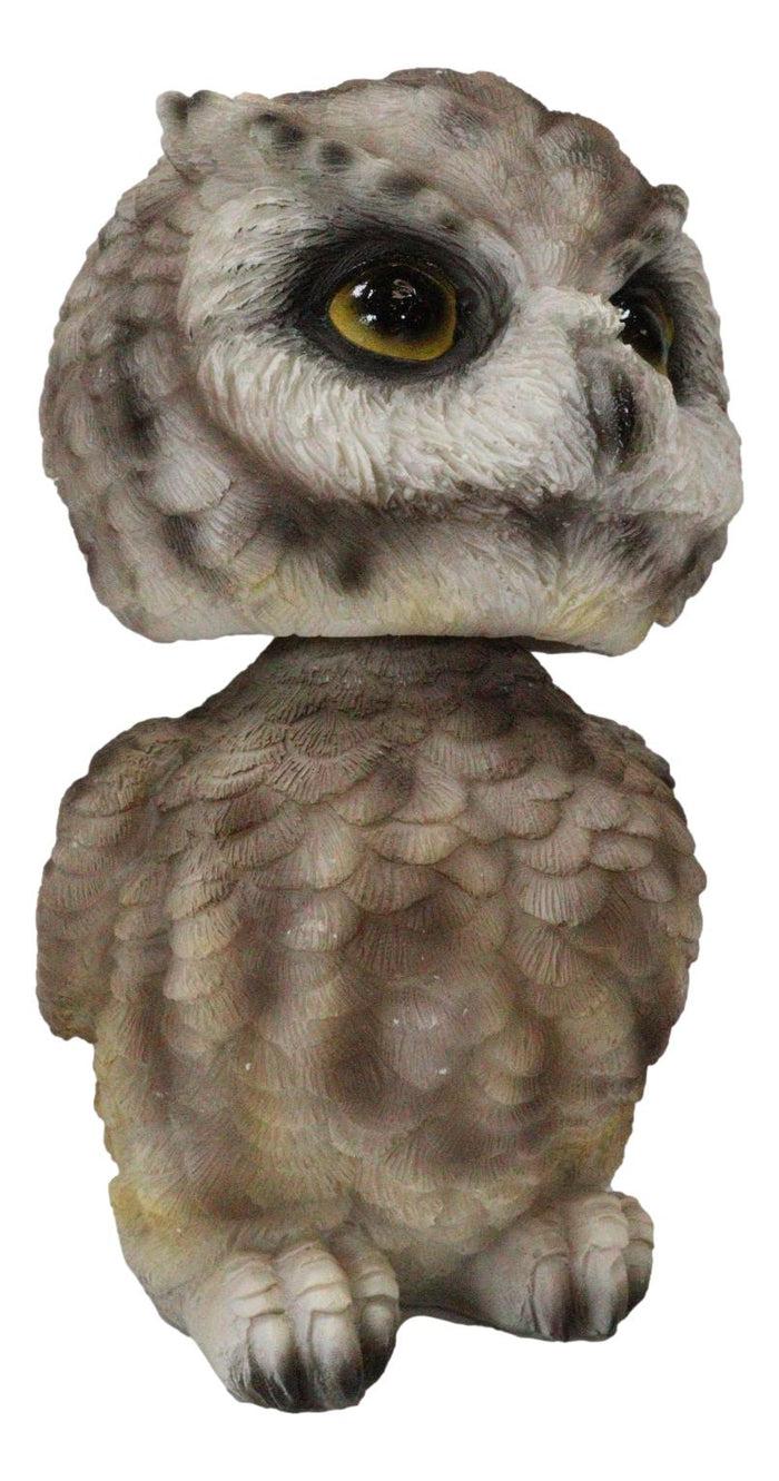 Ebros Gift Adorable Chibi Brown Great Horned Owl Standing Bobblehead Figurine Bird Decor