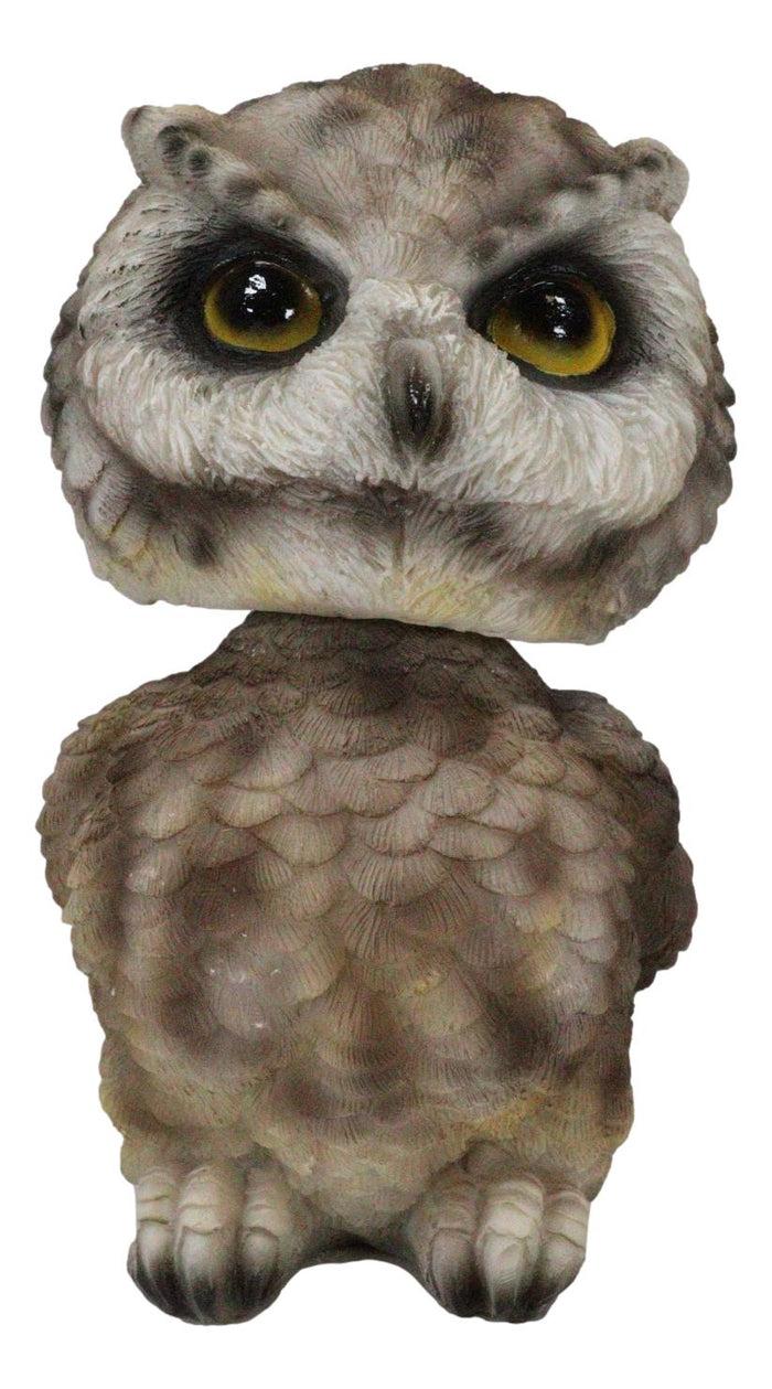 Ebros Gift Adorable Chibi Brown Great Horned Owl Standing Bobblehead Figurine Bird Decor