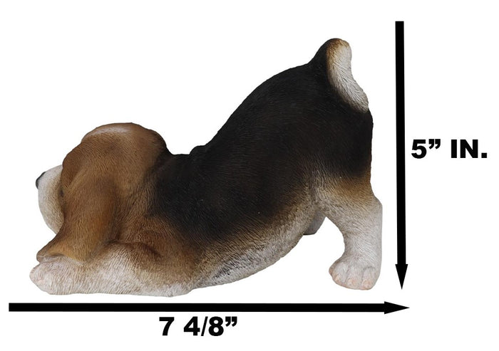 Ebros Gift Adorable Crouching Tri Color Beagle Dog Puppy Pet Pal Figurine