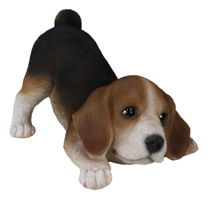 Ebros Gift Adorable Crouching Tri Color Beagle Dog Puppy Pet Pal Figurine