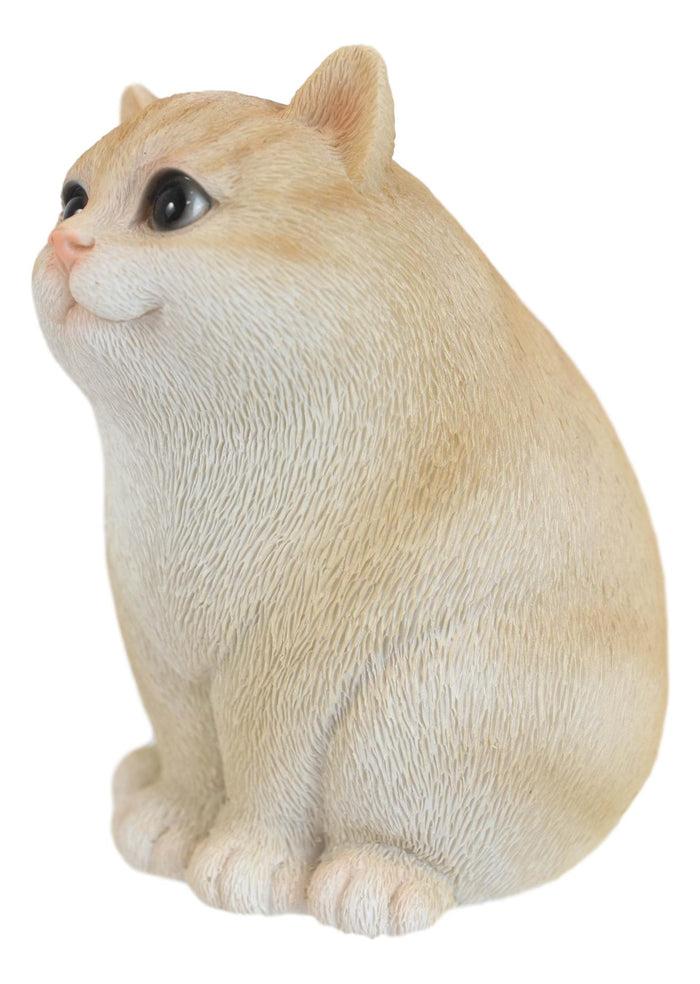 Ebros Gift Adorable Feline Tabby Striped Fat Cat Kitten Figurine 4"H Miniature Lucky Cats