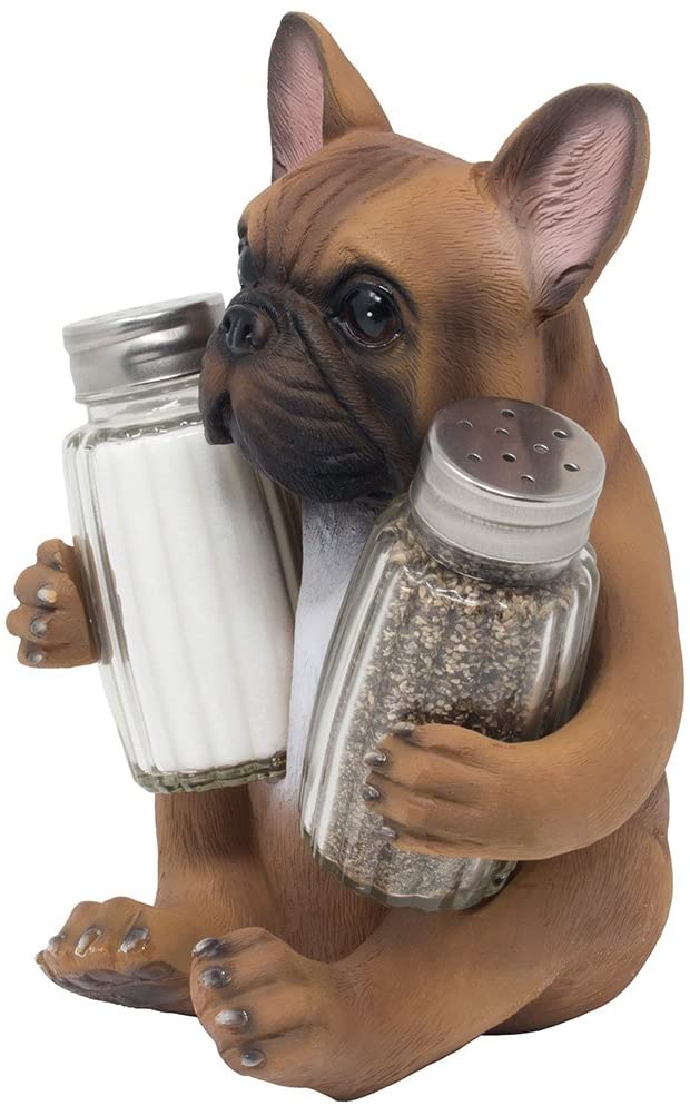 Ebros Gift Adorable French Bulldog Hugging Spices Salt Pepper Shaker Holder Figurine By Gifts & Decors