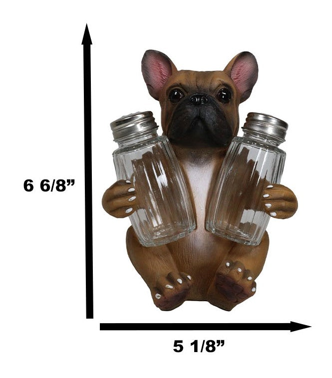 Ebros Gift Adorable French Bulldog Hugging Spices Salt Pepper Shaker Holder Figurine By Gifts & Decors
