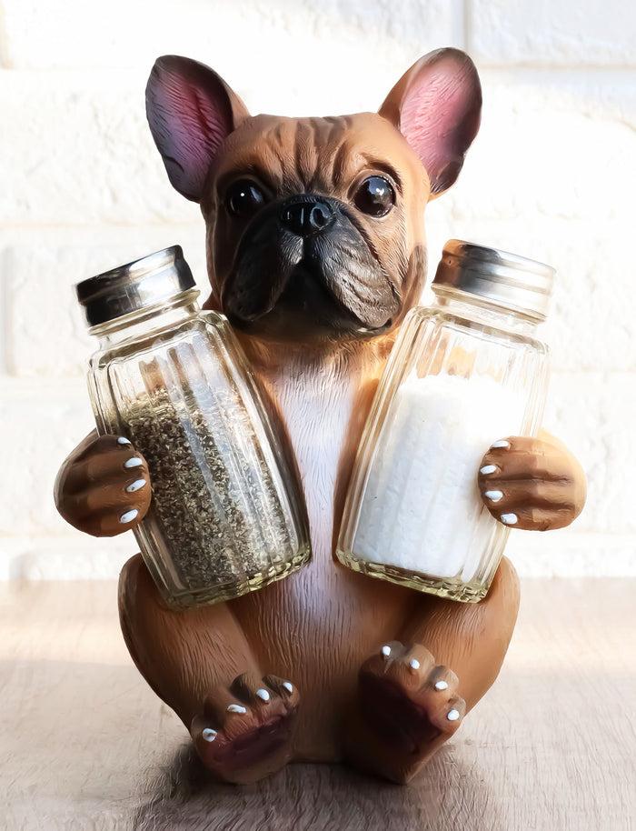 ebros gift Adorable French Bulldog Hugging Spices Salt Pepper Shaker Holder Figurine by Gifts & Decors