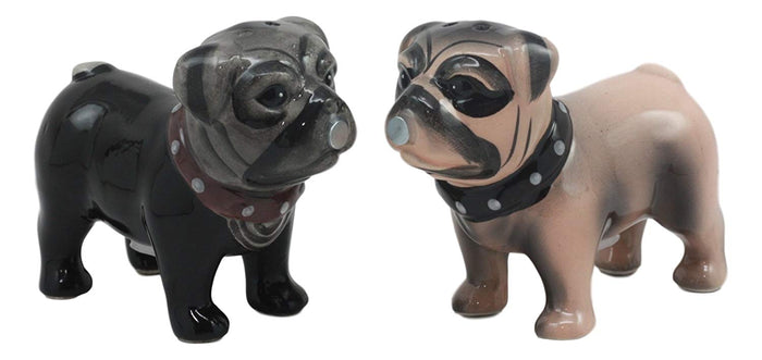 Ebros Gift Adorable Kissing Love Pugs Decorative Ceramic Salt And Pepper Shakers Figurines