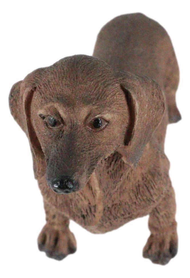 Ebros Gift Adorable Lifelike Pet Pal Chocolate Dachshund Sausage Dog Miniature Figurine