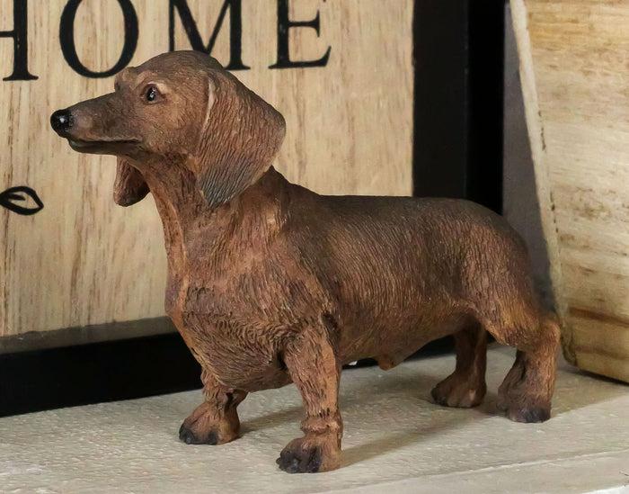 ebros gift Adorable Lifelike Pet Pal Chocolate Dachshund Sausage Dog Miniature Figurine