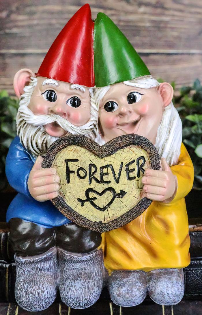 ebros gift Adorable Mr And Mrs Gnome Couple With Heart Sign Forever Lovestruck Shelf Sitter