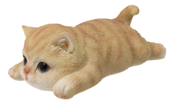 Ebros Gift Adorable Resting Feline Orange Tabby Cat Kitten Magnetic Figurine 4.25"L