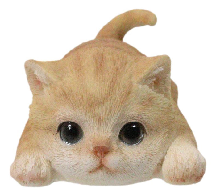 Ebros Gift Adorable Resting Feline Orange Tabby Cat Kitten Magnetic Figurine 4.25"L