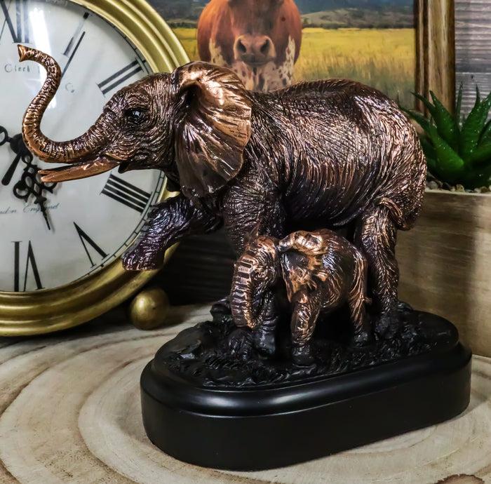 ebros gift African Safari Bush Elephant Mother With Calf On Jungle March Figurine With Base