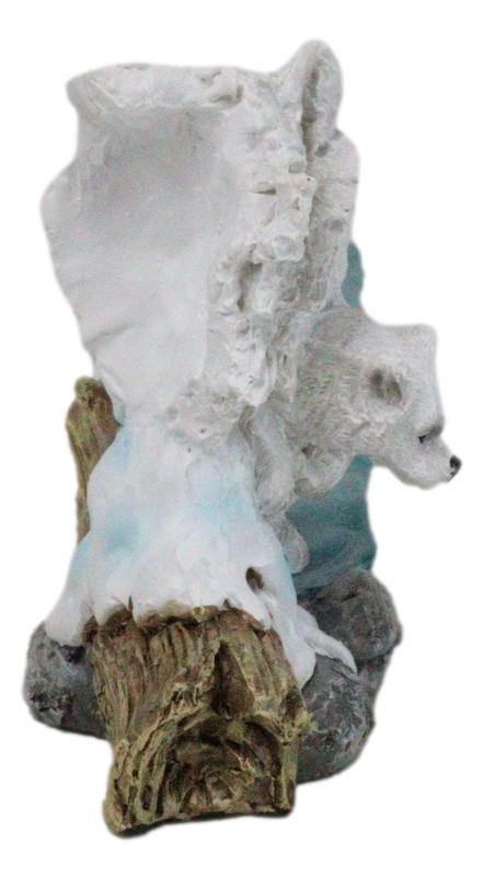 Ebros Gift Albino Arctic Snow White Wolf Mother With Baby Pup Incense Burner Figurine