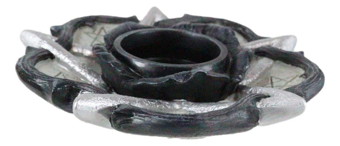 Ebros Gift Alchemy Rose Of Otralanus Gothic Pentagram Stars Tea Light Votive Candle Holder