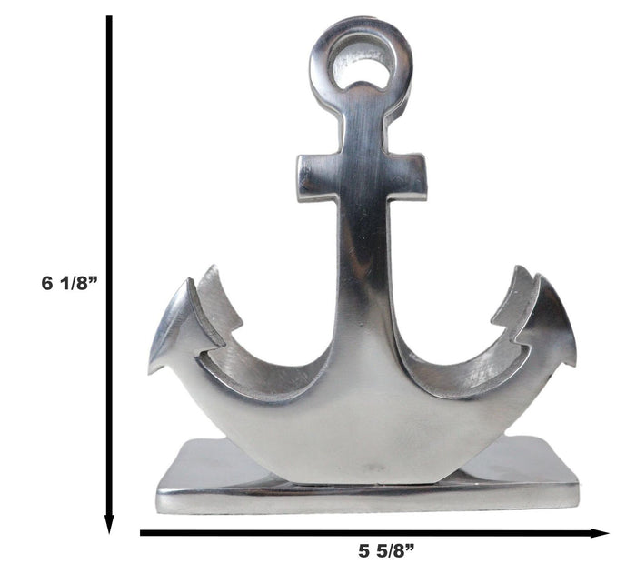 Ebros Gift Aluminum Sailor Marine Sea Ship Anchor Decorative Paper Napkin Holder Sculpture