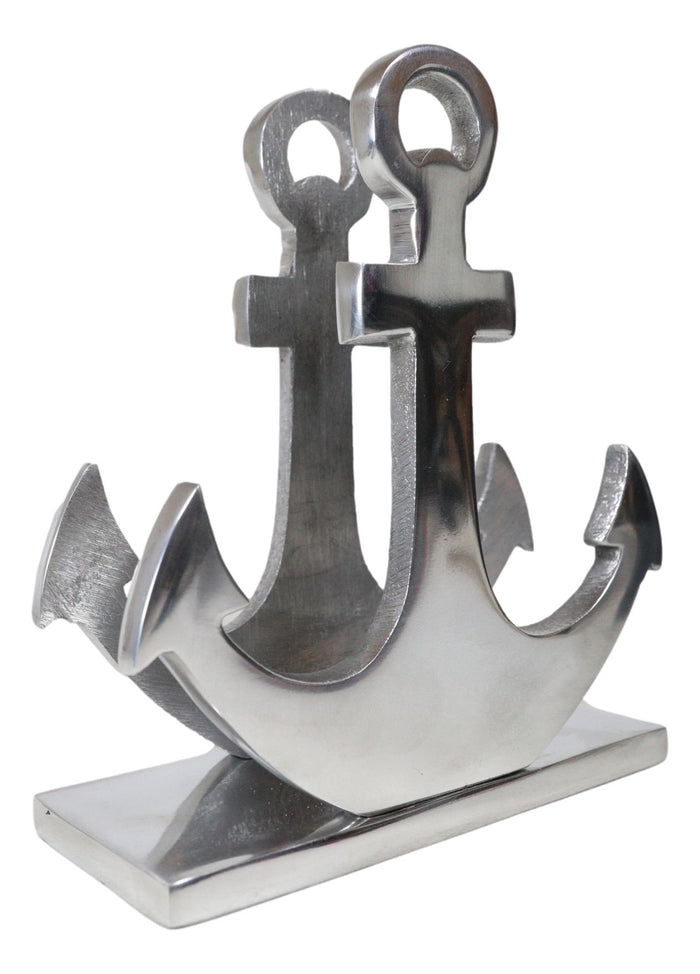 Ebros Gift Aluminum Sailor Marine Sea Ship Anchor Decorative Paper Napkin Holder Sculpture