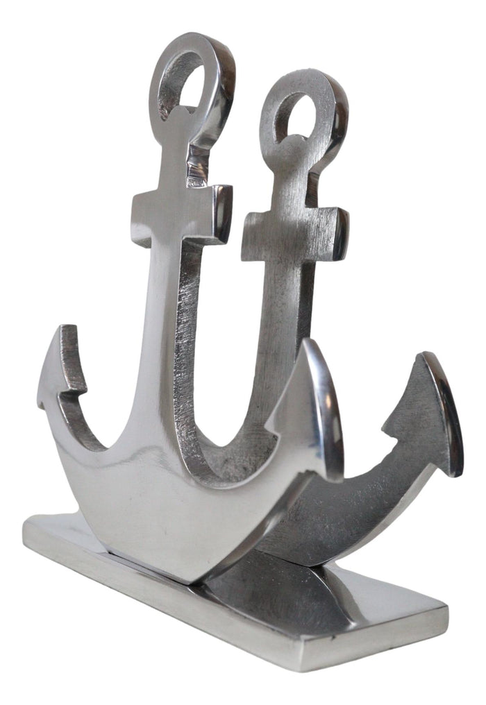 Ebros Gift Aluminum Sailor Marine Sea Ship Anchor Decorative Paper Napkin Holder Sculpture