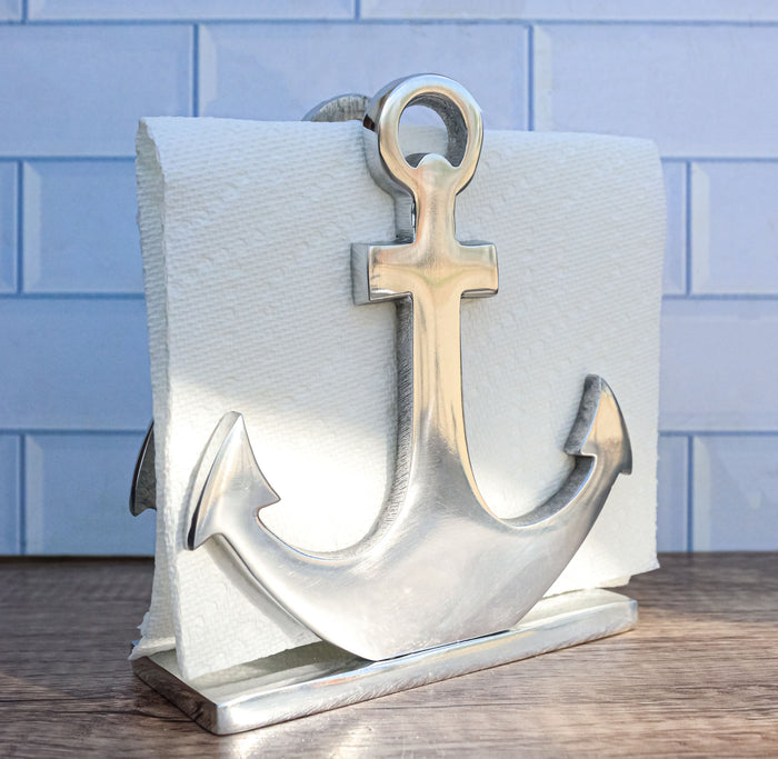 ebros gift Aluminum Sailor Marine Sea Ship Anchor Decorative Paper Napkin Holder Sculpture