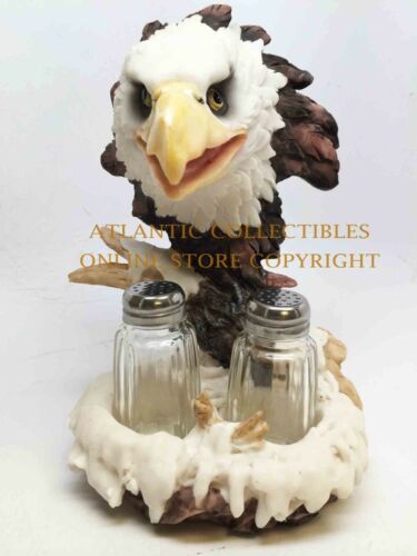 Ebros Gift American Bald Eagle And Nest Salt And Pepper Shakers Holder Set Home Decor