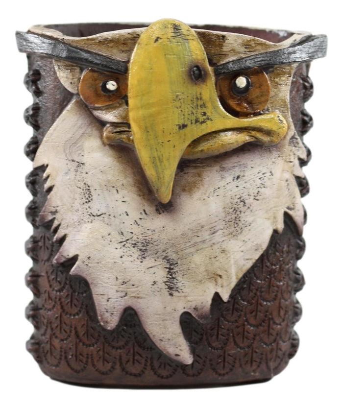 Ebros Gift American Bald Eagle Cell Phone Pen Toothbrush Make Up Brush Holder Figurine