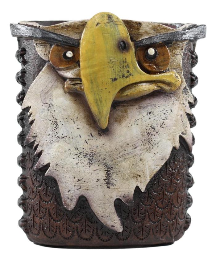 Ebros Gift American Bald Eagle Cell Phone Pen Toothbrush Make Up Brush Holder Figurine