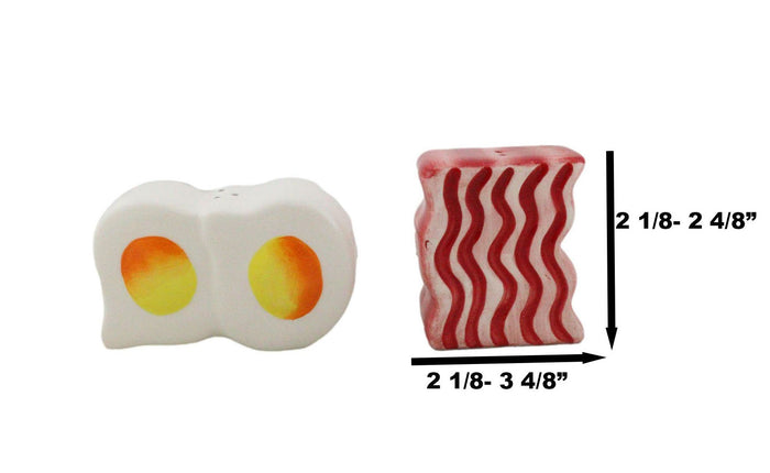 Ebros Gift American Breakfast Bacon And Sunny Side Up Eggs Ceramic Salt And Pepper Shakers