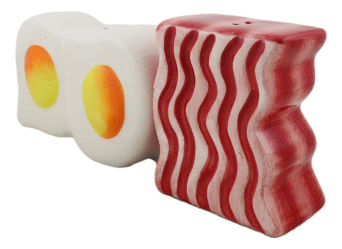 Ebros Gift American Breakfast Bacon And Sunny Side Up Eggs Ceramic Salt And Pepper Shakers