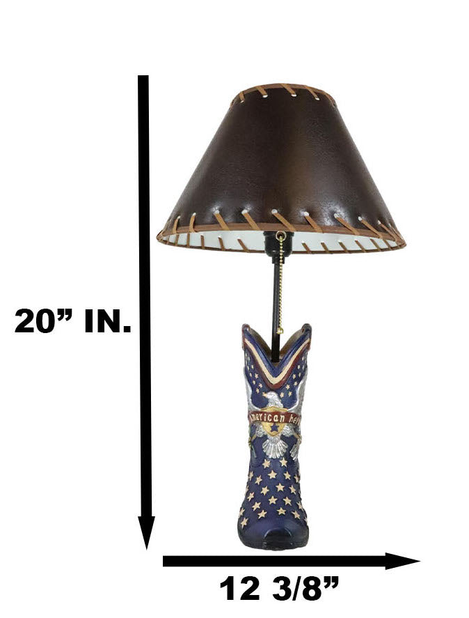 Ebros Gift American Hero Fire Fighters Fireman Boots Desktop Table Lamp With Laced Shade
