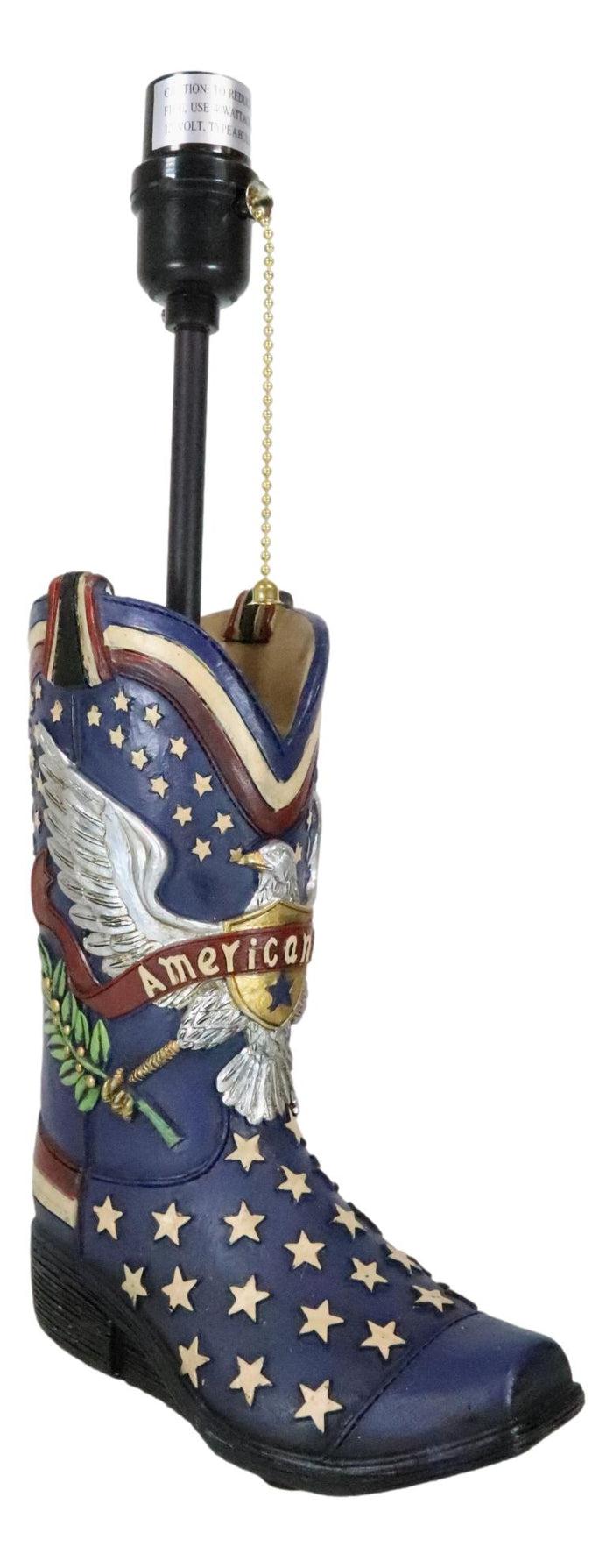 Ebros Gift American Hero Fire Fighters Fireman Boots Desktop Table Lamp With Laced Shade