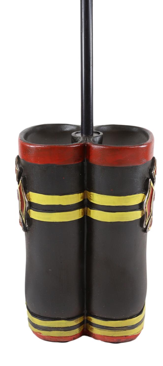 Ebros Gift American Hero Fire Fighters Fireman Boots Desktop Table Lamp With Laced Shade