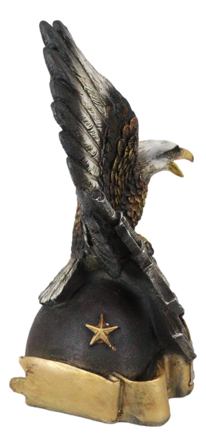 Ebros Gift American Patriotic Bald Eagle Clutching Rifles With Second Amendment Figurine