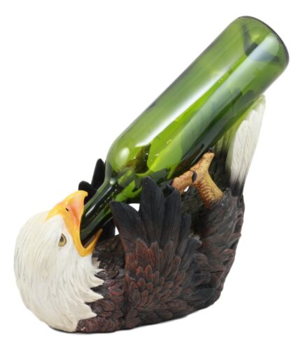 Ebros Gift American Pride Patriotic Drinking Bald Eagle Wine Bottle Holder Figurine 11.25"L