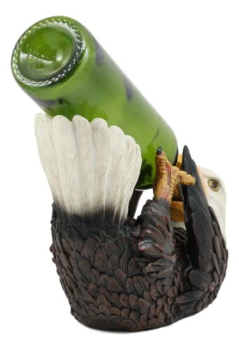 Ebros Gift American Pride Patriotic Drinking Bald Eagle Wine Bottle Holder Figurine 11.25"L