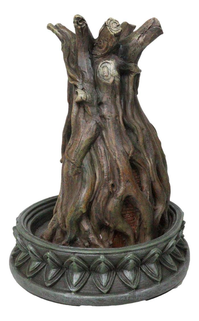 Ebros Gift Amitabha Buddha Meditating Inside Tree Trunk Backflow Incense Burner Figurine
