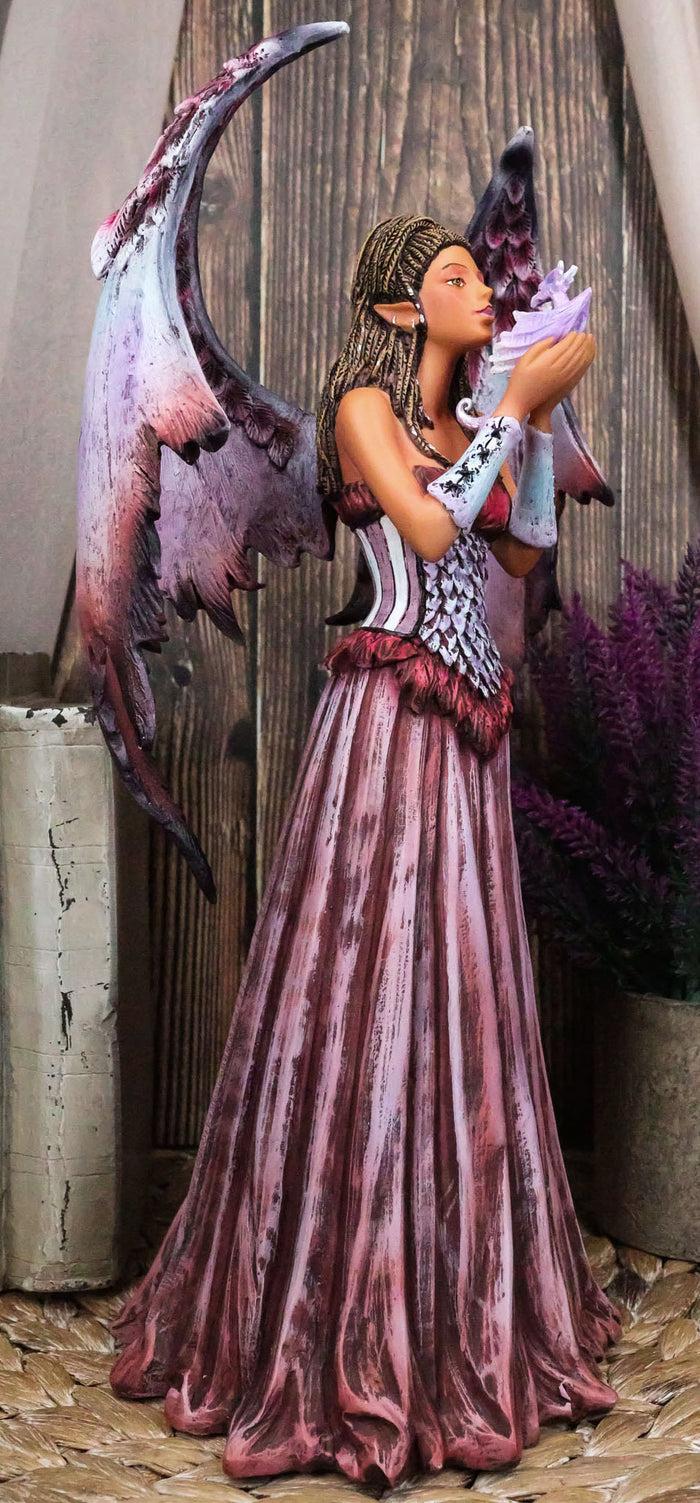 ebros gift Amy Brown Adoration Mother Of Dragons Purple Fairy With Wyrmling Dragon Statue