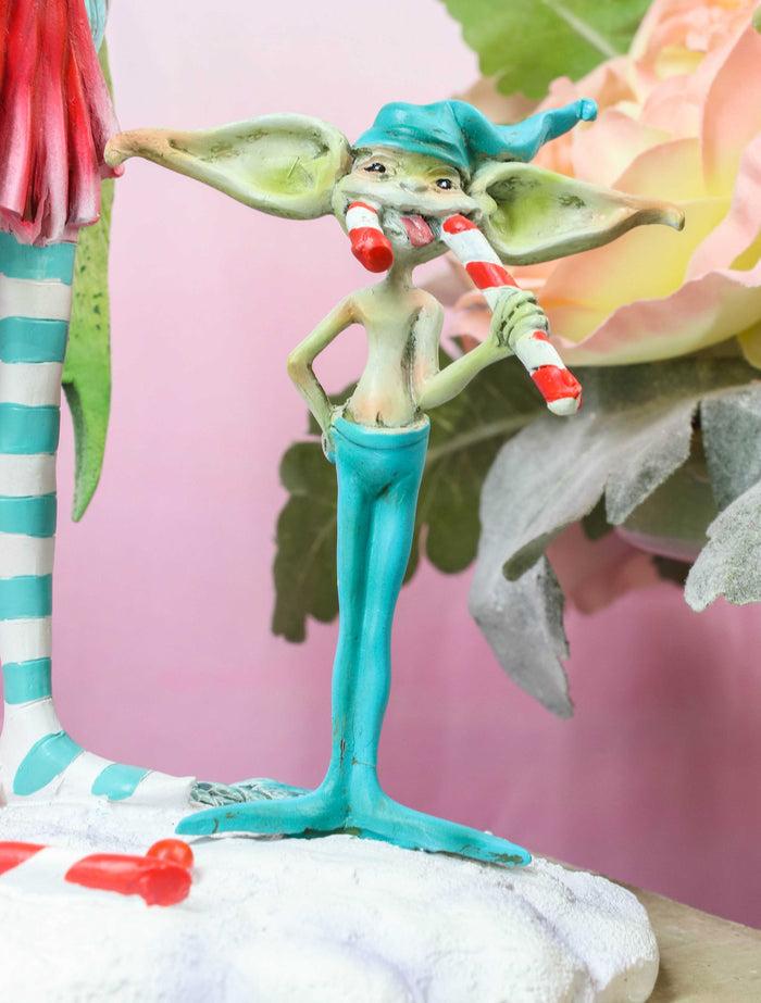Ebros Gift Amy Brown Christmas Fairy And Candy Cane Gremlin Naughty List Collectible Statue