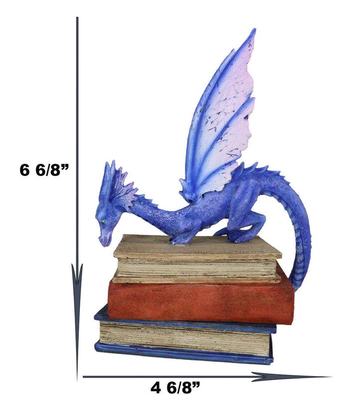 Ebros Gift Amy Brown Fantasy Midnight Blue Book Dragon Of Bibliography Figurine Magic Decor