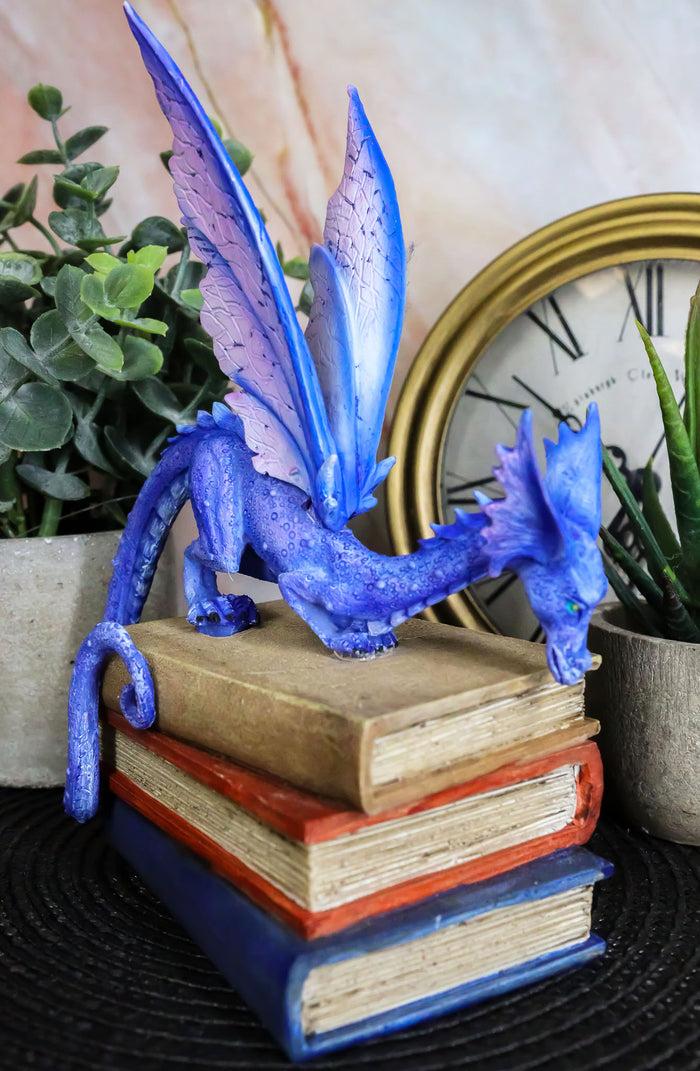 ebros gift Amy Brown Fantasy Midnight Blue Book Dragon Of Bibliography Figurine Magic Decor