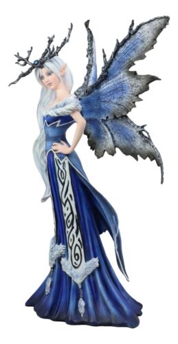 Ebros Gift Amy Brown Large Winter Frost Fairy Queen With Crown Of Branches Statue Collector