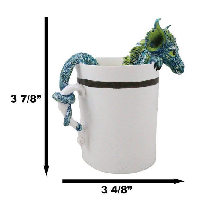 Ebros Gift Amy Brown Sweet Addictions Good Morning Pet Dragon In Espresso Coffee Cup Statue