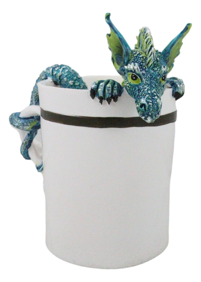 Ebros Gift Amy Brown Sweet Addictions Good Morning Pet Dragon In Espresso Coffee Cup Statue
