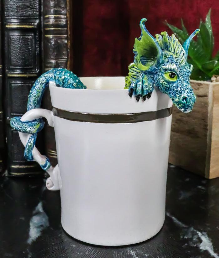 ebros gift Amy Brown Sweet Addictions Good Morning Pet Dragon In Espresso Coffee Cup Statue
