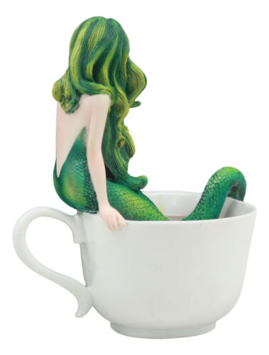 Ebros Gift Amy Brown Tea Cup Atlantis Princess Green Emerald Mermaid Statue Mermaid Blend