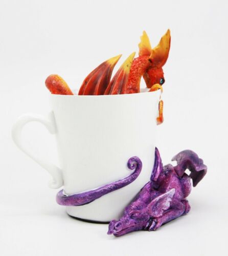 Ebros Gift Amy Brown Tea Cup Dragon Twin Hatchlings Day And Night Collector Figurine