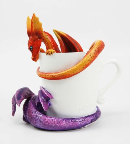 Ebros Gift Amy Brown Tea Cup Dragon Twin Hatchlings Day And Night Collector Figurine