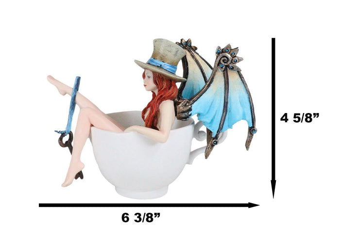 Ebros Gift Amy Brown Teacup Steampunk Locksmith Key Bearer Fairy Tea Bath Fae Figurine