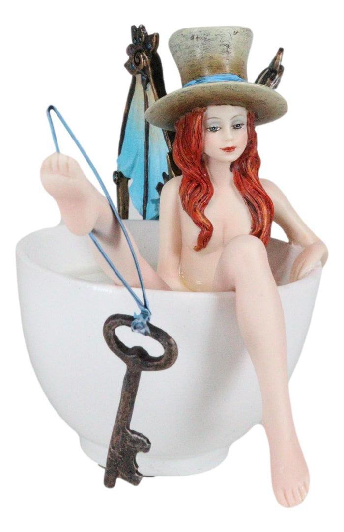 Ebros Gift Amy Brown Teacup Steampunk Locksmith Key Bearer Fairy Tea Bath Fae Figurine